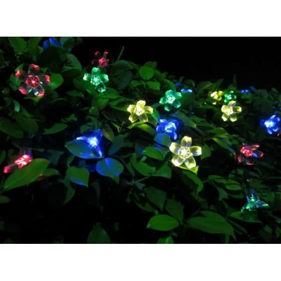 LED solar trädgårdslampa - 50 lysdioder i blomform - vattentät - 4 färger tillgängliga