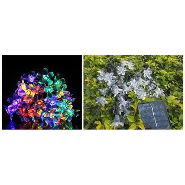 LED solar trädgårdslampa - 50 lysdioder i blomform - vattentät - 4 färger tillgängliga