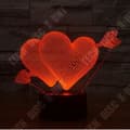 Miniatyrbild 1 av 4: TD® Optisk bordslampa dekorativ touch 7 färger optisk illusion - hjärtmodell - låg förbrukning USB-kabel eller 3 AAA-batterier