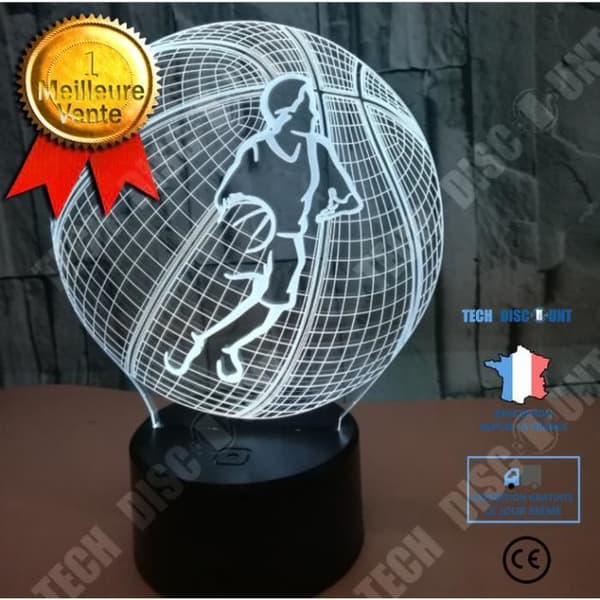 TD® Basket LED-lampa 3D Touch Switch Fjärrkontroll Nattlampa 3D USB Färgglad Mood Bordslampa Dekorativ atmosfär Gåvor