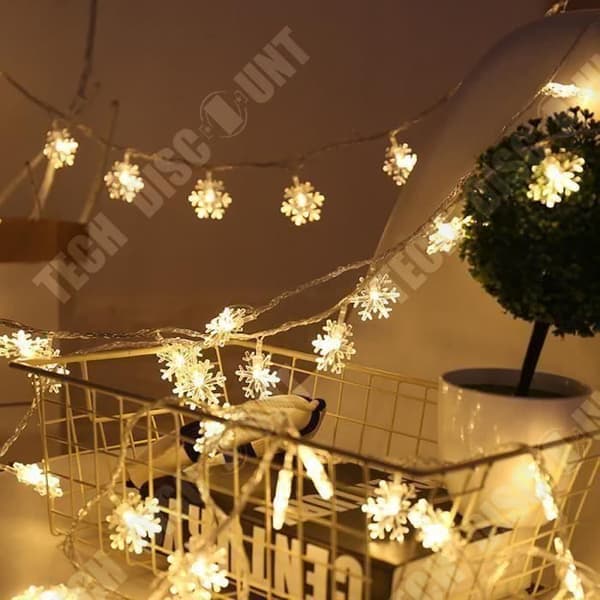 TD® Jul LED Strängljus Snö Blomma Varm Vit Belysning Dekorativa ljus för fest Jul Nyår 3M