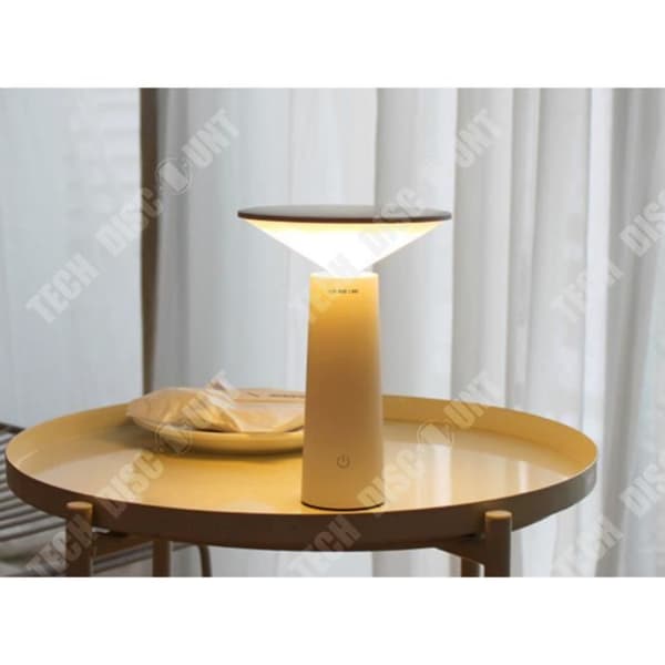 TD® Bordslampa vid sängkanten kontorsläsning led touch uppladdningsbart utomhusarbete vit högeffekt vacker design roterande ljus