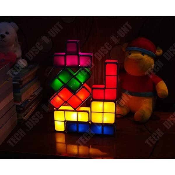 TD® Stapelbar Tetris bordslampa LED-ljus barnutveckling intelligens, nattljus bar fönster atmosfär ljus