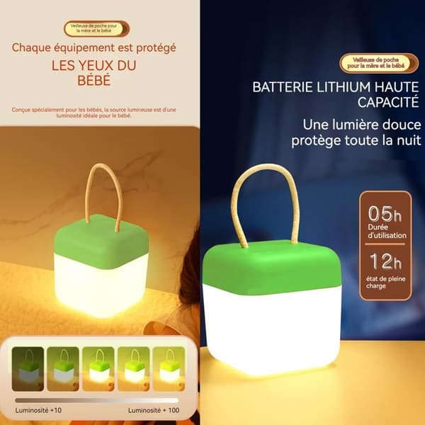 TD® Nattljus 3 färgdämpning 5 timmars kontinuerlig användning 1200mAh Uppladdningsbar fjärrkontrolllampa Timer av
