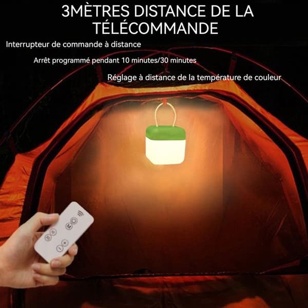 TD® Nattljus 3 färgdämpning 5 timmars kontinuerlig användning 1200mAh Uppladdningsbar fjärrkontrolllampa Timer av