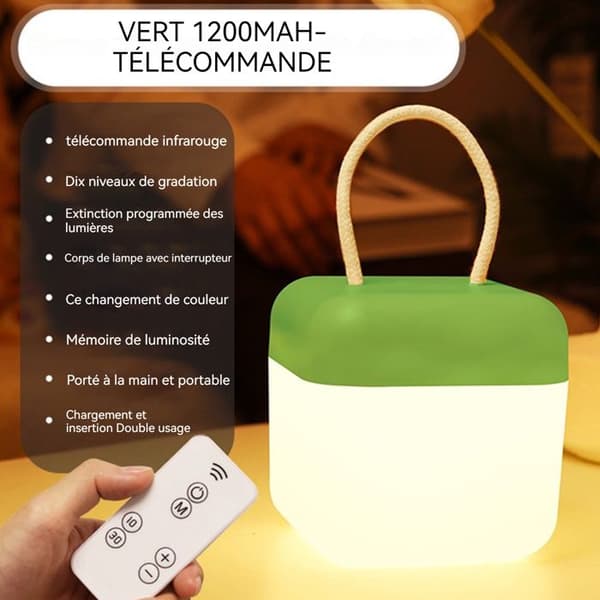 TD® Nattljus 3 färgdämpning 5 timmars kontinuerlig användning 1200mAh Uppladdningsbar fjärrkontrolllampa Timer av