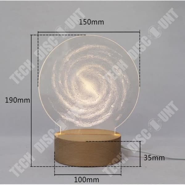 TD® Milky Way Akrylpanel LED-lampa Earth 3D Skrivbordslampa Nattpresent