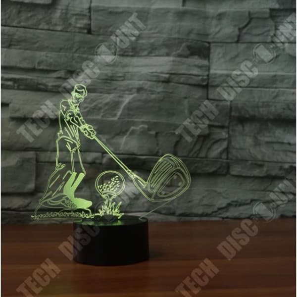 TD® Dekorativ USB Golf 7 färger Fjärrkontroll Optisk illusion Nattljus 3D-visualisering Bordsbordslampor 3D-glöd LED-lampa A