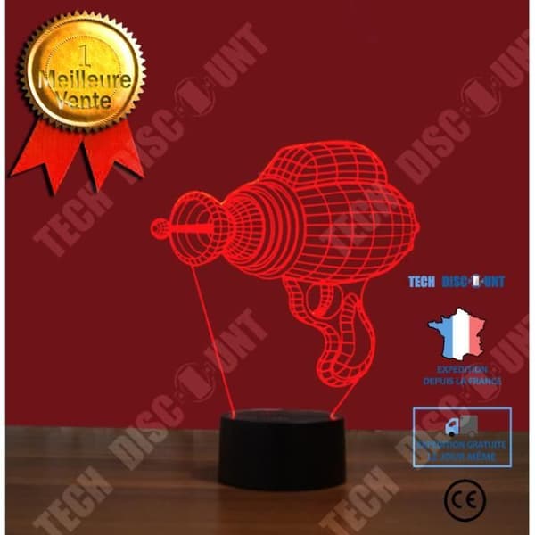 TD® Nattljus Optical Illusion Led 3D elektrisk borrlampa 7 Färg Led