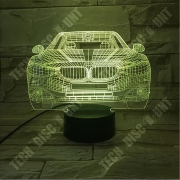 TD® Dekorativ USB-bil 7 färger Fjärrkontroll Optisk illusion Nattljus 3D-visualisering Bord Skrivbord 3D-lampor 1381
