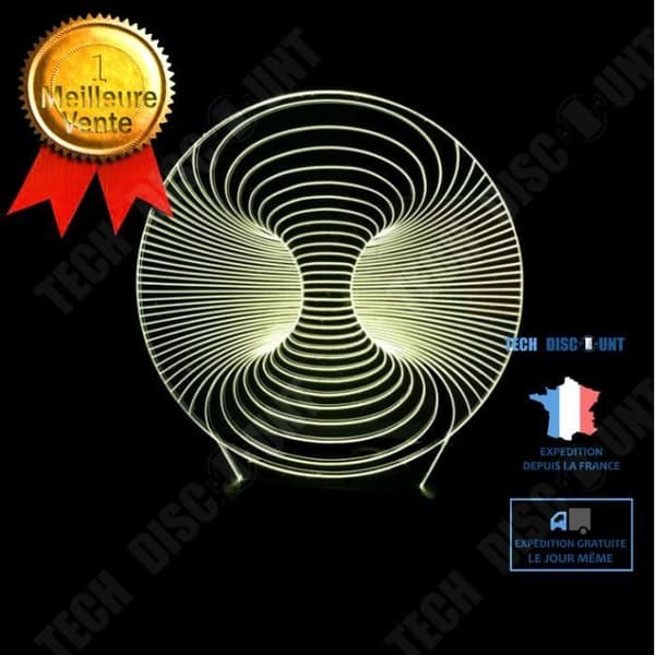 TD® 3D Optisk LED Nattljus 3D LED Nattljus Abstrakt Hallucination Den andra formen med 7 färger ljus för lampdekorat