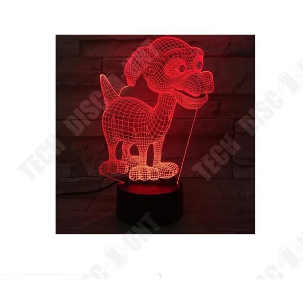 TD® 3D Lampa Optisk Illusion Led Nattljus 3D Söt Hund Patrol Led Lampara Nattlampa Skrivbord Bord Sovrum SDK185230