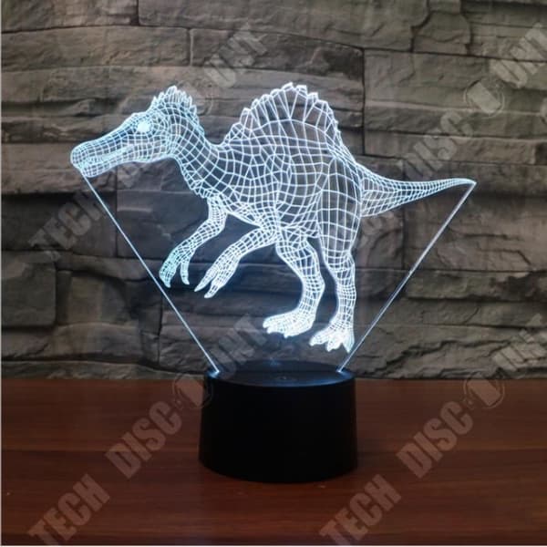 TD® 3D Optisk LED Nattljus 3D LED Nattljus Dinosaur Spinosaurus Acanthosis Kommer med 7 färger ljus för lampdekoration D