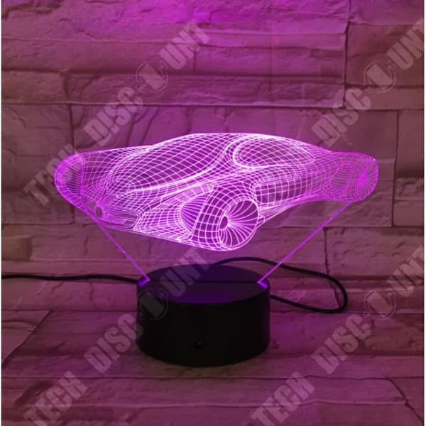 TD® Nattlampa 3D Led Illusion Modell Led-lampa 7 färger Blinkande bordslampa som gåvor