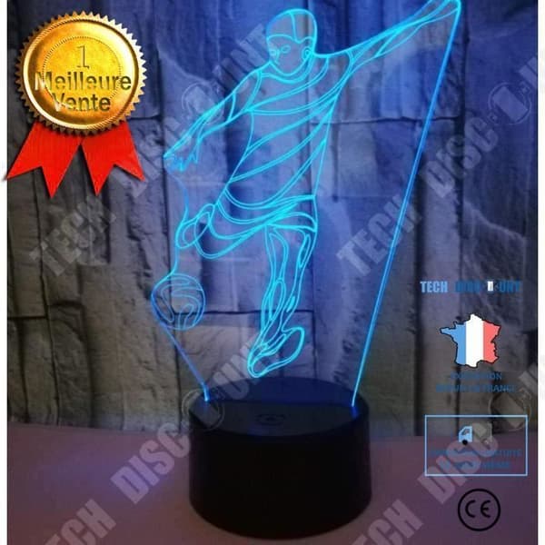 TD® Optisk bordslampa dekorativ touch 7 färger optisk illusion - fotbollsmodell - lågförbrukning USB-kabel nätuttag