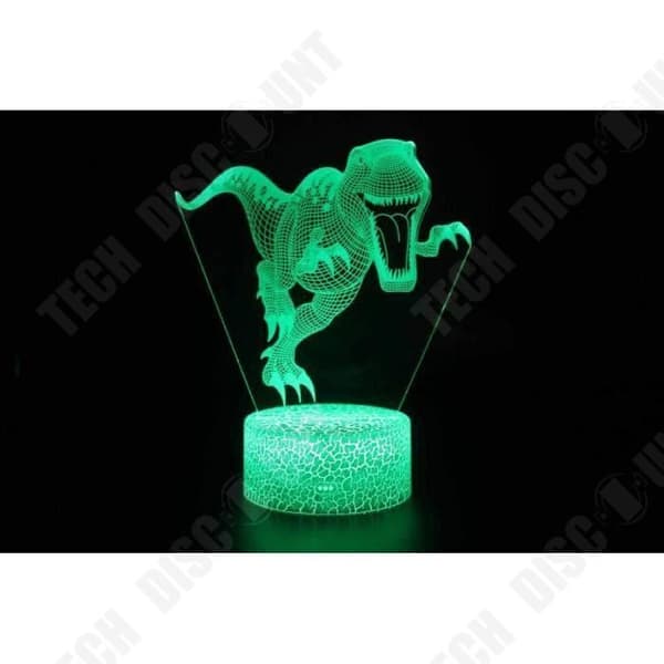 TD® Optisk bordslampa dekorativ taktil 7 färger optisk illusion - T-Rex-modell - USB-kabel med låg förbrukning eller 3 AAA-batterier