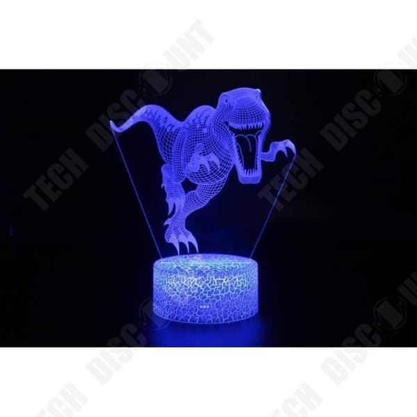 TD® Optisk bordslampa dekorativ taktil 7 färger optisk illusion - T-Rex-modell - USB-kabel med låg förbrukning eller 3 AAA-batterier