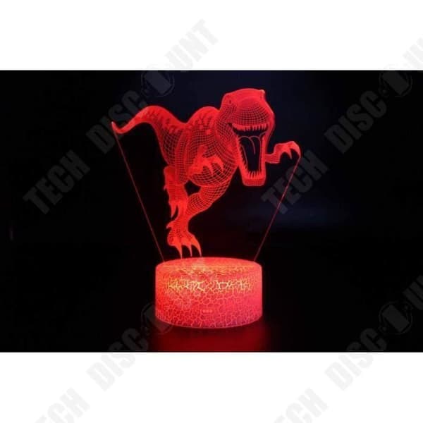 TD® Optisk bordslampa dekorativ taktil 7 färger optisk illusion - T-Rex-modell - USB-kabel med låg förbrukning eller 3 AAA-batterier