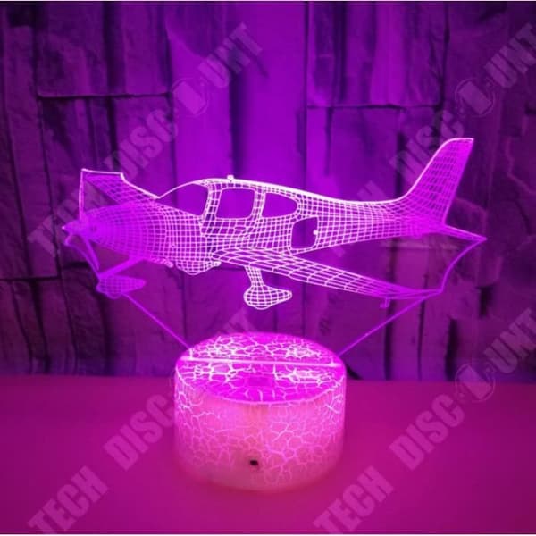 TD® Dekorativ USB-helikopter 7 färger Fjärrkontroll Optisk illusion 3D Night Light Visualization Bordsbordslampor 3D Glow LED
