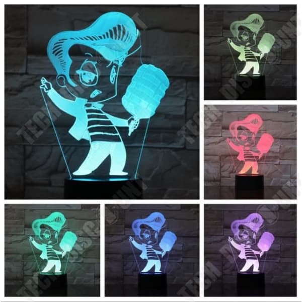 TD® Dekorativ USB Boy 7 färger Fjärrkontroll Optisk illusion Nattljus 3D Visualisering Bordsbordslampor 3D Glow LED La