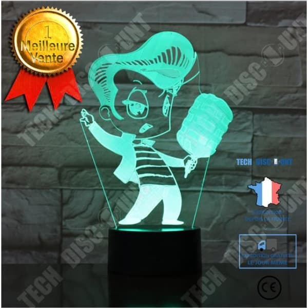 TD® Dekorativ USB Boy 7 färger Fjärrkontroll Optisk illusion Nattljus 3D Visualisering Bordsbordslampor 3D Glow LED La