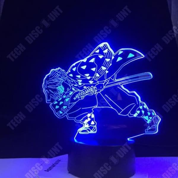 TD® 3D Illusionslampa Akryl LED Nattljus Anime Demon Slayer Agatsuma Zenitsu för barn Barnsovrumsdekoration Cool present