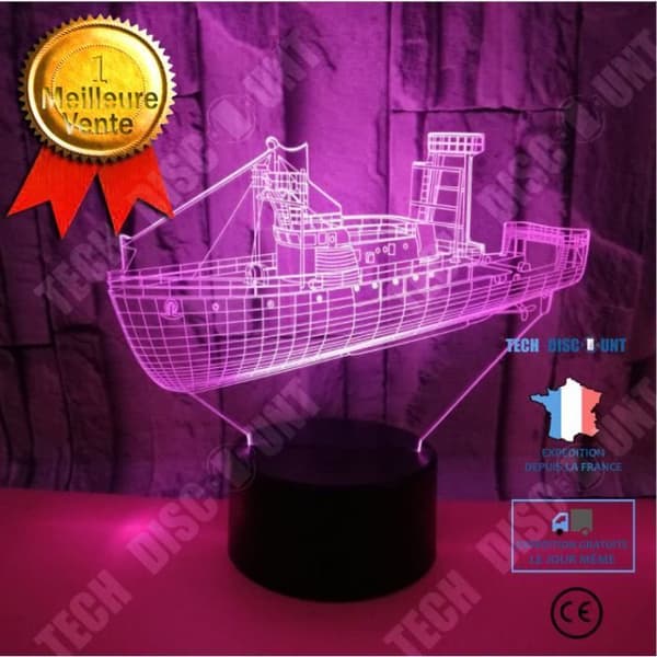 TD® Dekorativa USB-kryssningar 7 färger Fjärrkontroll Optisk illusion Nattljus 3D-visualiseringsbord 3D-bordslampor YE83117