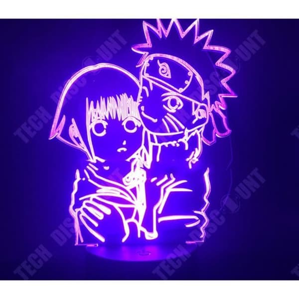 Flickor 3d-lampa Uzumaki Naruto och Hinata Hyuga färgändrande nattlampa för hemmet &amp; studier rumsdekoration