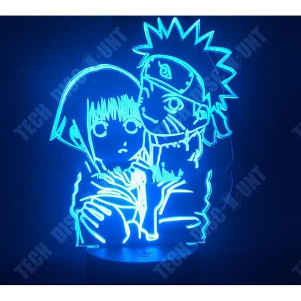 Flickor 3d-lampa Uzumaki Naruto och Hinata Hyuga färgändrande nattlampa för hemmet &amp; studier rumsdekoration