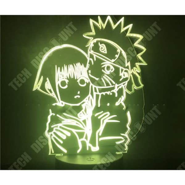 Flickor 3d-lampa Uzumaki Naruto och Hinata Hyuga färgändrande nattlampa för hemmet &amp; studier rumsdekoration