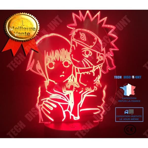 Flickor 3d-lampa Uzumaki Naruto och Hinata Hyuga färgändrande nattlampa för hemmet &amp; studier rumsdekoration