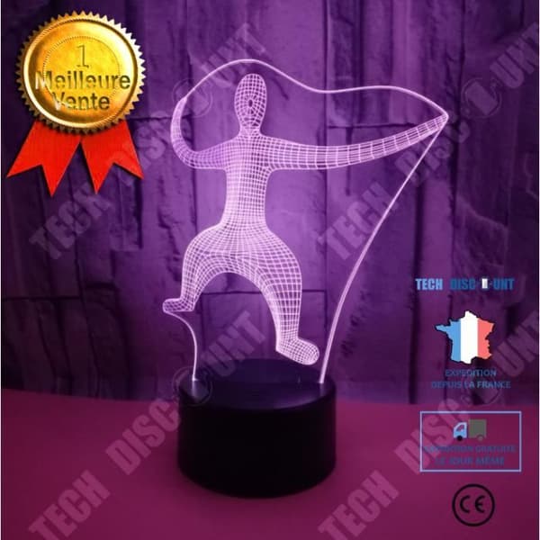 TD® Dekorativ USB Gymnastik 7 färger Fjärrkontroll Optisk illusion Nattljus 3D Visualisering Bordsbordslampor 3D Glow LED La