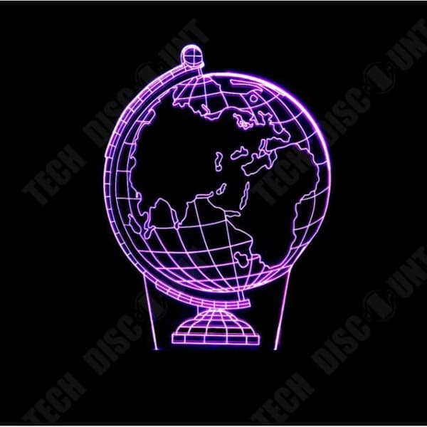 TD® 3D Optical Illusion Lampa Led Nattljus 3D Earth Globe Led 7 färgskiftande blixtljus Bord Sängbord Baby Sov Natt La