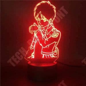 TD® GEZHF Attack on Titan Eren Anime 3D Nattljus 16 färger LED Touch Light Bordslampa Sovrumsljus Present till AM57