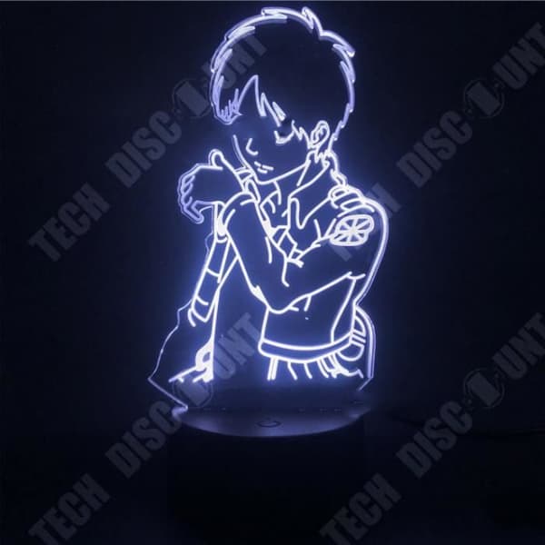 TD® GEZHF Attack on Titan Eren Anime 3D Nattljus 16 färger LED Touch Light Bordslampa Sovrumsljus Present till AM57