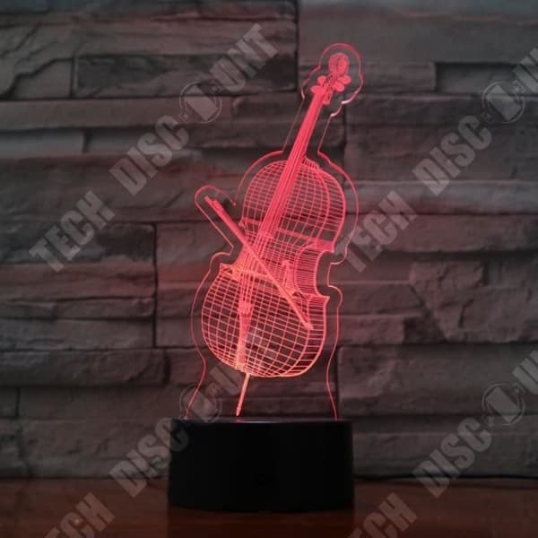 TD® Optisk bordslampa dekorativ taktil 7 färger optisk illusion - fiolmodell - lågförbrukning USB-kabel eller 3 AAA-batterier