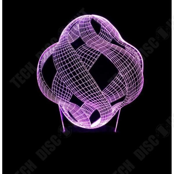 TD® Optisk bordslampa dekorativ touch 7 färger optisk illusion - konstnärlig modell - låg förbrukning USB-kabel 3 AA-batterier
