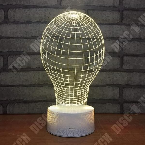 TD® Optisk bordslampa dekorativ touch 7 färger optisk illusion - glödlampa modell - låg förbrukning USB-kabel 3 AAA-batterier