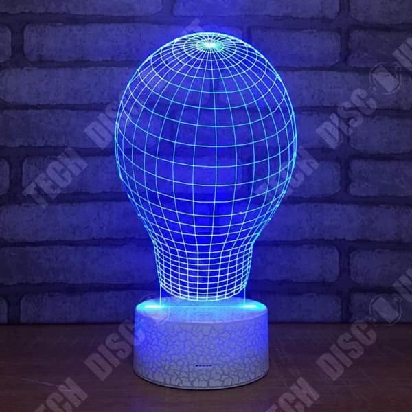 TD® Optisk bordslampa dekorativ touch 7 färger optisk illusion - glödlampa modell - låg förbrukning USB-kabel 3 AAA-batterier