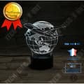 Miniatyrbild 1 av 4: TD® 3D Optical Illusion Lampa Led Nattljus 3D Lampara Nattljus Earth Plane Lamp Flygplan Plane Globe Earth 7 Change D