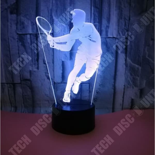 TD® USB 7 färger Fjärrkontroll Optisk illusion 3D Night Light Visualization Array 3D Glow Skrivbordslampor