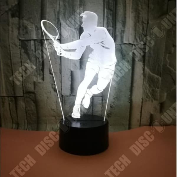 TD® USB Tennis 7 färger Fjärrkontroll Optical Illusion Night Light