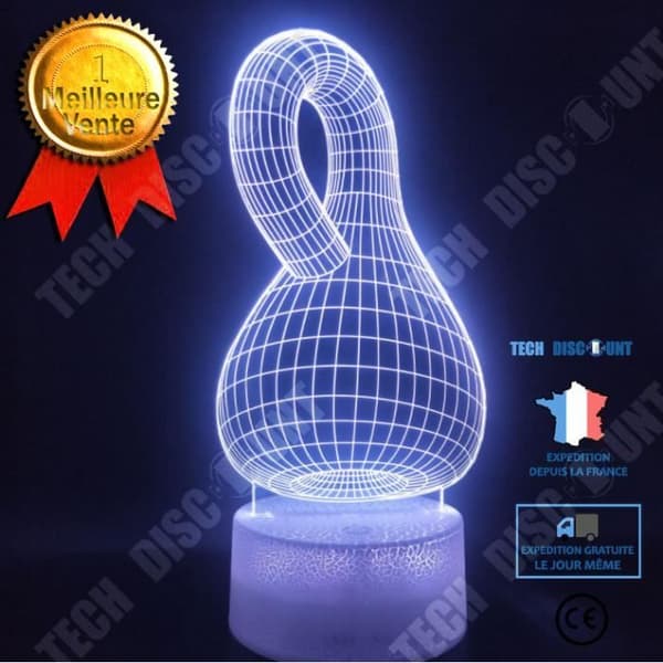 TD® Hem Abstrakt Knot Art Kalebass Touch Nyhet Present 7 färgskiftande Led Nattljus 3D Led Bordslampa De BureTA965527