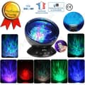 Miniatyrbild 1 av 4: TD® Creative svart LED-projektionslampa innovativ teknik med ljudfjärrkontroll, färgglad sömnhjälp av plast för barn