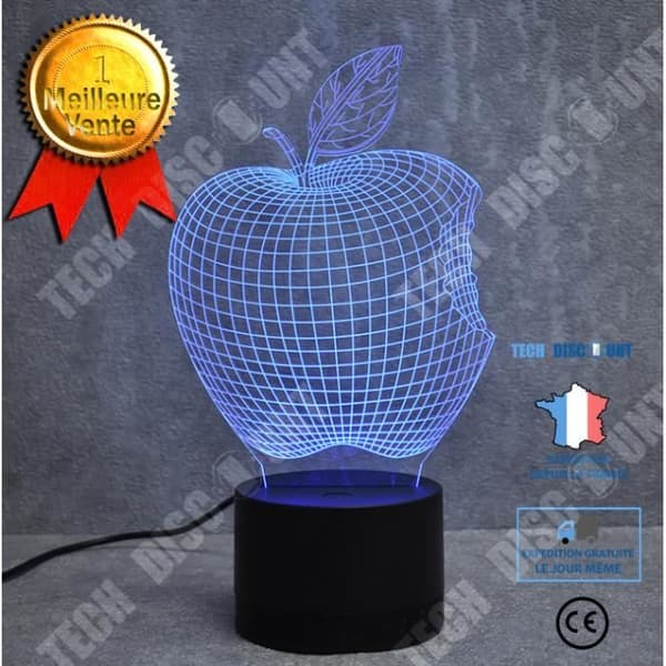 TD® 3D LED-bordslampa, 7 färger, Stereo, Hologram, Acrylic Vision, Dekoration, Touch Switch, Nattljus, Julklapp