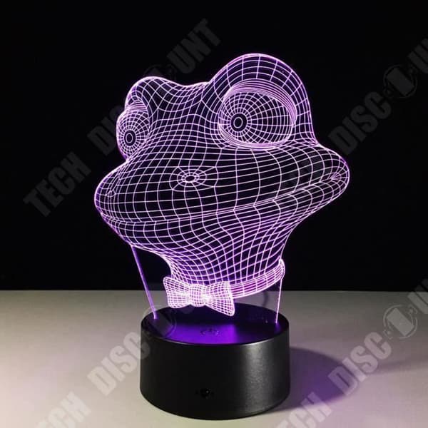 TD® 3D-lampa LED Optisk Nattljus Groda Padda Huvud 7 skiftande färger Dekoration / Sovrum Kontor / ABS Akryl