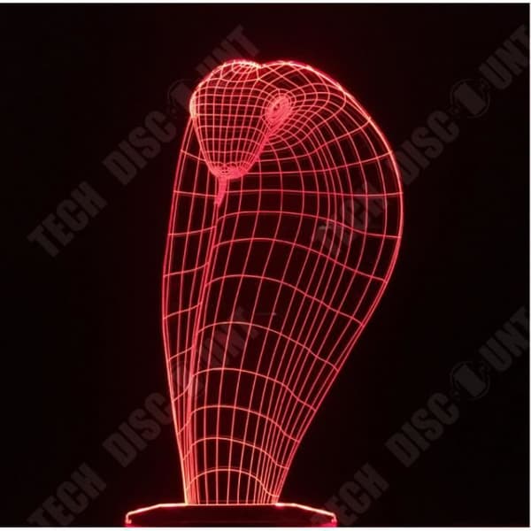 TD® 3D-lampa Optisk illusion Led Nattljus 3D Cobra-lampa 7 Färg Led Nattlampor För Barn Touch Led Usb BordslampaBP727845