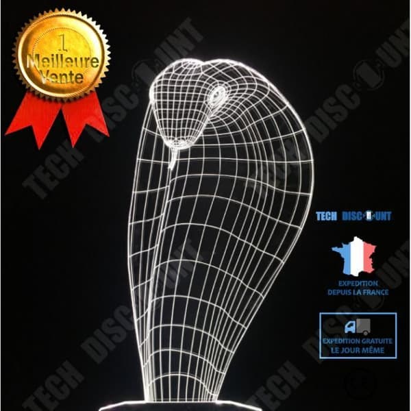 TD® 3D-lampa Optisk illusion Led Nattljus 3D Cobra-lampa 7 Färg Led Nattlampor För Barn Touch Led Usb BordslampaBP727845