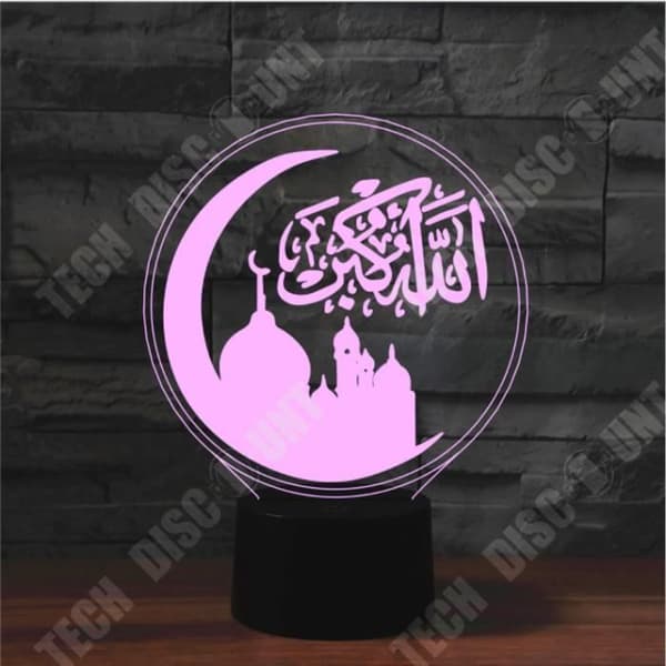 TD® Custom 3D Bordslampa Islam Muslim Akryl Led Nattljus 3D Nattljus