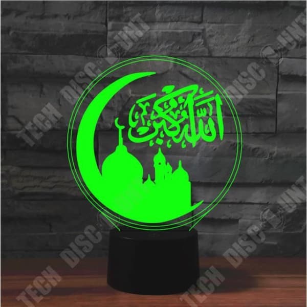 TD® Custom 3D Bordslampa Islam Muslim Akryl Led Nattljus 3D Nattljus
